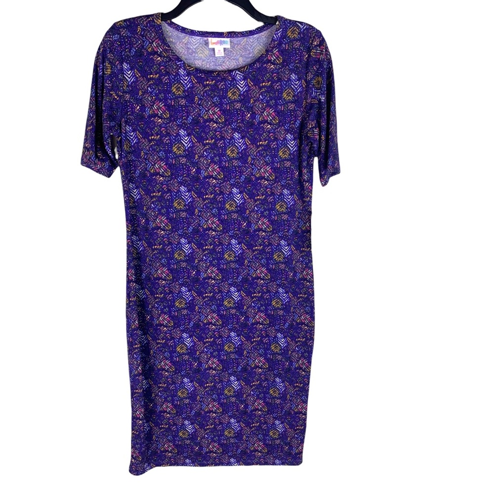 Lularoe Julia Purple Floral Dress Sz M